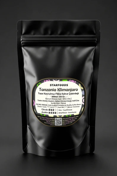 Tanzania Klimanjaro AA Nitelikli Çekirdek Kahve 150 Gr. Taze Kavrum Tanzanya Klimanjaro %100 Arabica Yöresel Filtre Kahve Çekirdeği ürün görseli 1