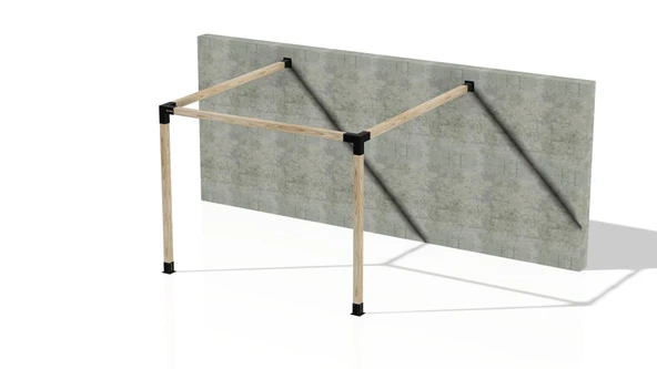 iAhşap Sundurma Pergola Braket Seti 2 Ana Direkli Üstü Açık Eğimli Sundurma | Ebat-2.4 x 2.4 Metre (Yükseklik 250 Cm) ürün görseli 1