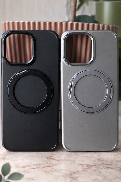 İphone 16 Pro ile Uyumlu Stant Olabilen Magsafe Özellikli Titan Telefon Kılıfı ürün görseli 1
