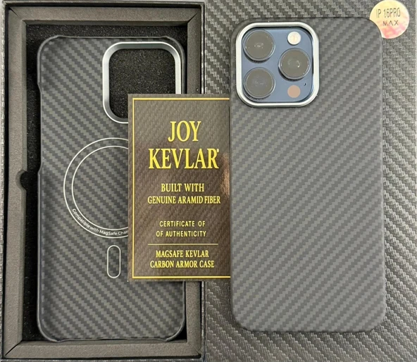 Joykevlar İphone 16 Pro Max Gerçek Kevlar Carbon Premium Telefon Kılıfı ürün görseli 1