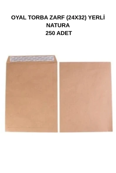 Torba Zarf 24x32 Yerli Natura 250 Adet – Doğal ve Dayanıklı Evrak Zarfı ürün görseli 1