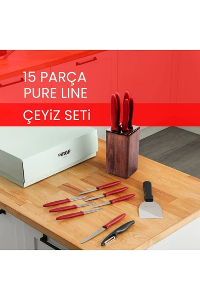 Pirge Çeyizlik Bıçak Seti Pure Line - 15 Parça ürün görseli 1