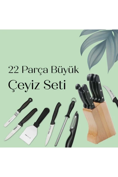 PİRGE Çeyizlik Bıçak Seti Büyük – 22 Parça ürün görseli 1