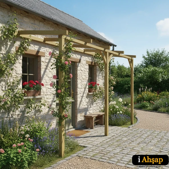 iAhşap Veranda Ahşap Pergole Sundurma Gölgelik Kamelya p10 | Ebat-2x3 METRE ürün görseli 1