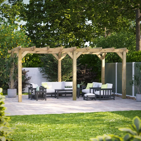 iAhşap Veranda Ahşap Pergole Veranda Kamelya p0 | Ebat-3x5 METRE ürün görseli 1
