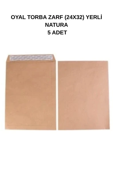 Torba Zarf 24x32 Yerli Natura 5 Adet – Doğal ve Dayanıklı Evrak Zarfı ürün görseli 1