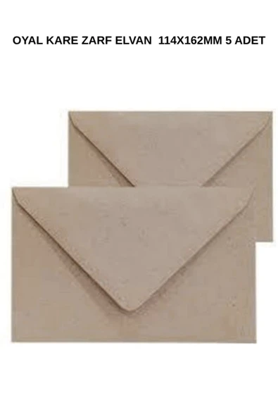 Kare Zarf Elvan 70 gr Kraft 114x162 mm 5 Adet – Doğal ve Şık Zarf Seçimi ürün görseli 1