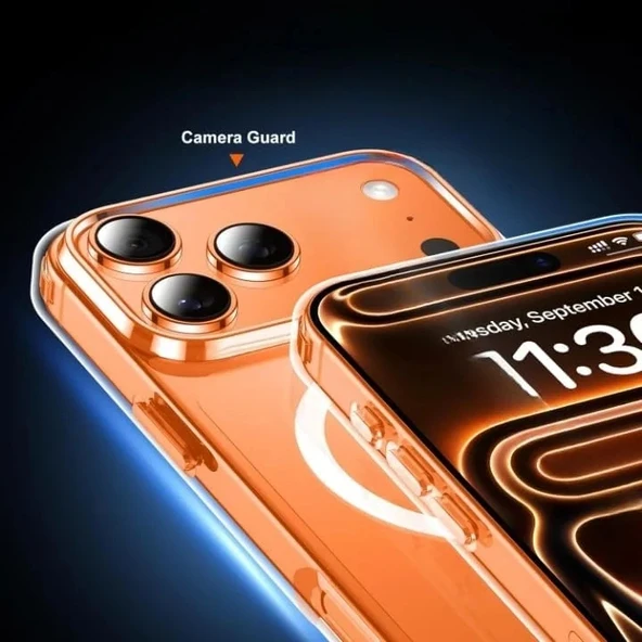 İphone 17 Pro Magsafe Sert Şeffaf Telefon Kılıfı - Resim 3