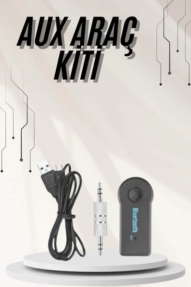 Yeni Nesil Bluetooth Aux Araç Kiti Siyah TV Tablet Telefon Araç Araba ürün görseli 1