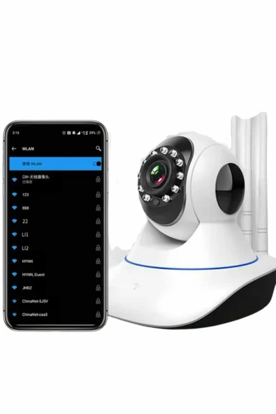 Akıllı Gece Görüşlü Sensörlü Wifi Kamera Telefondan Takip Edilebilir - Resim 3