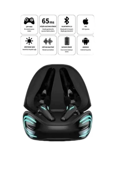 Android ve İOS Uyumlu Bluetooth Kulaklık Gaming Kulaklık Mini - Resim 4