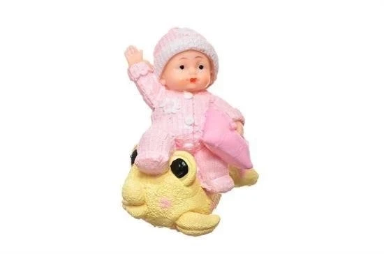 Decotown Hediyelik Sevimli Pembe Bebek Biblo Polyester Süs Eşyası ürün görseli 1