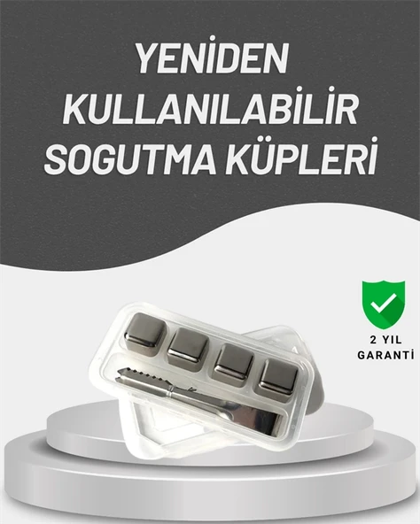 Çevre Dostu Metal Buz Küpü ve Kullanışlı Klips Seti ürün görseli 1