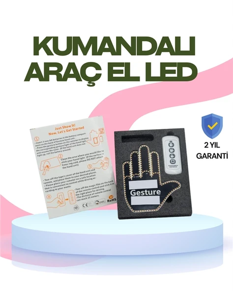 Yüksek Görünürlüklü Otomobil Jest Işığı – 3 Modlu LED Arka Cam Aksesuarı, Pratik ve Eğlenceli ürün görseli 1