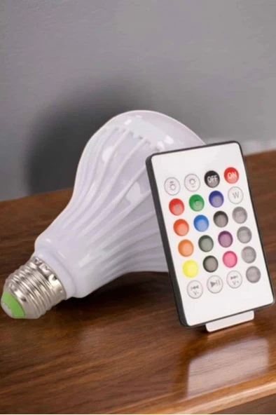 Kablosuz Bluetooth Hoparlör Led Lamba - Resim 2