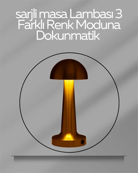 USB Şarjlı Dokunmatik LED Masa Lambası – 3 Renk Modu & Dimmer ürün görseli 1