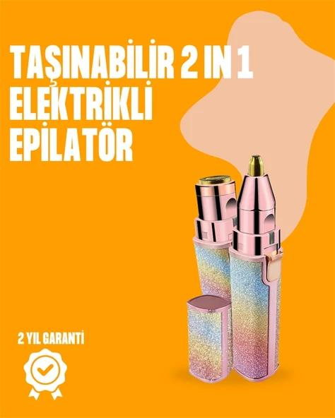 Mini USB Şarjlı Elektrikli Epilatör – Kaş ve Yüz Tüy Temizliği İçin 2'si 1 Arada ürün görseli 1