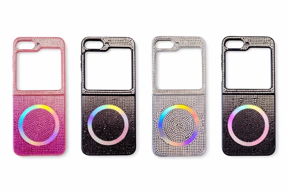 Samsung Z Flip 5 Kılıf Diamont MagSafe Hologramlı Telefon Kılıfı ürün görseli 1