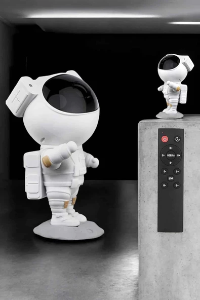 Çocuklara Özel Projeksiyon Astronot Lamba Speaker Sevimli - Resim 3