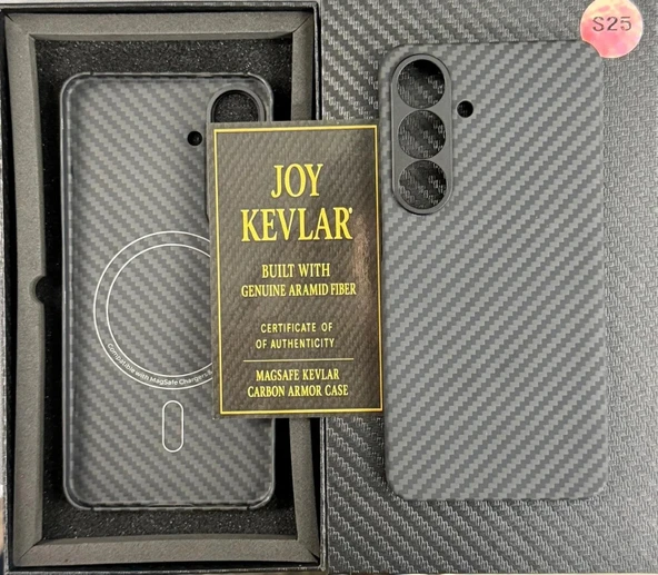 Joykevlar Samsung S25 Gerçek Kevlar Carbon Premium Telefon Kılıfı ürün görseli 1