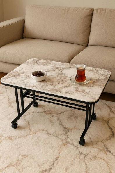 UZMHOME VALVE YEMEK MASASI TEKERLEKLİ PRATİK MASA(60x90) ürün görseli 1