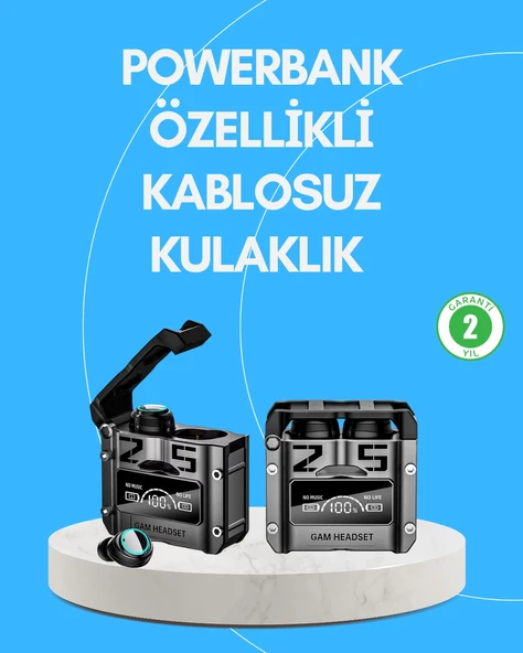 Şarj Kutulu Kablosuz Bluetooth Kulak İçi Spor Kulaklık ürün görseli 1