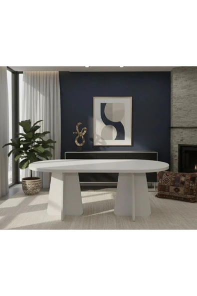 UZMHOME Oval Salon Yemek masası ( sadece görseldeki masa verilecektir) ürün görseli 1