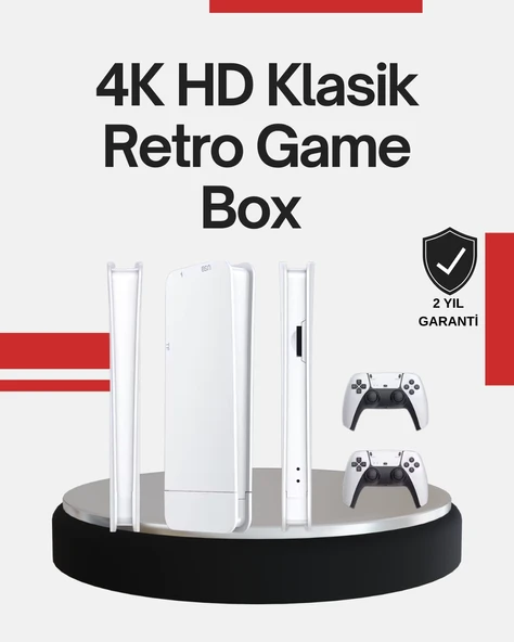 2 Kollu Kablosuz 4K TV Uyumlu Klasik Oyun Konsolu ürün görseli 1