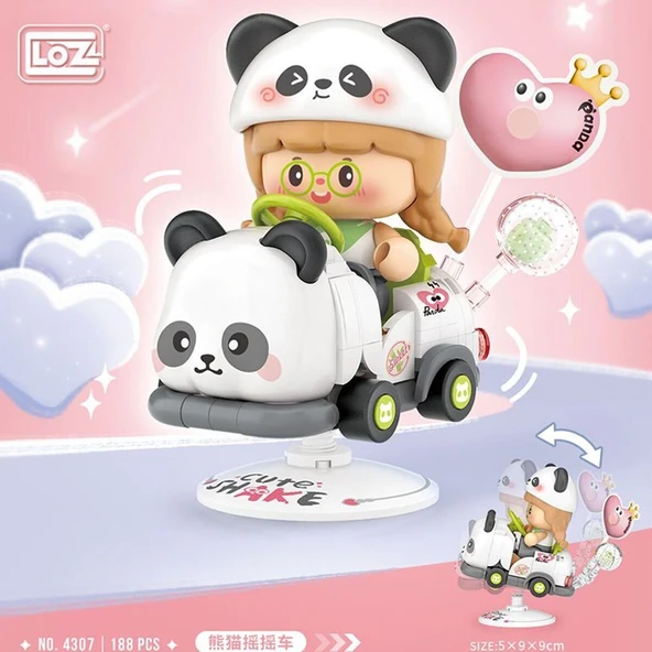 LZ-4307 LOZ PANDA SALLANAN SÜRÜŞ 188 PARÇA BLOCK OYUNCAK ürün görseli 1