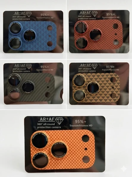 iPhone 17 Pro Tam Kapatan Desenli Karbon Lens Koruyucu ürün görseli 1