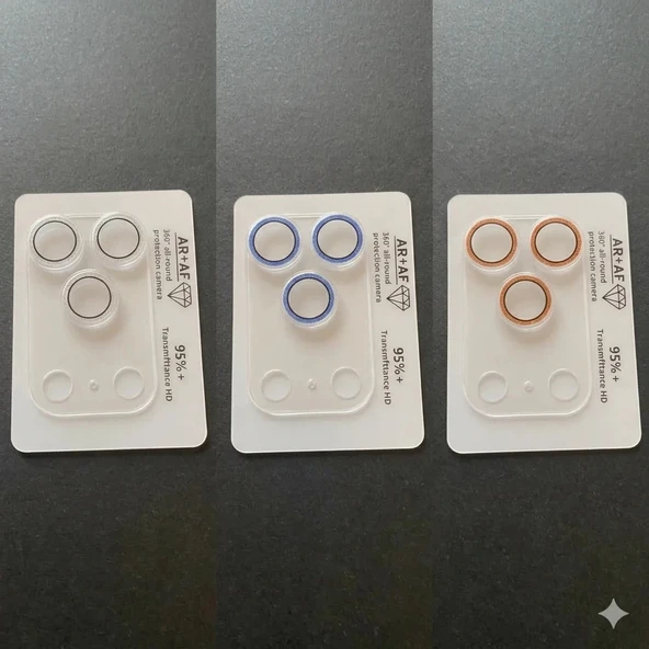 iPhone 17 Pro Şeffaf Tam Kapatan Taşlı Lens Koruyucu ürün görseli 1