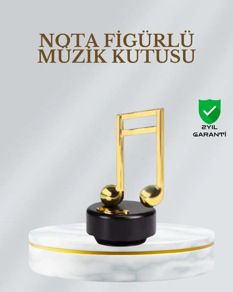 Dönen Nota Figürlü Müzik Box Işıltılı Dekoratif Tasarım ürün görseli 1