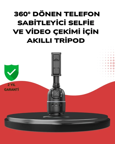 Telefon ve Kamera Uyumlu 360° Otomatik Takipli Akıllı Masa Tripodu ürün görseli 1
