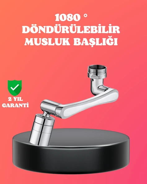 1080° Dönebilen Püskürtme Filtreli Musluk Başlığı Su Tasarruflu ürün görseli 1