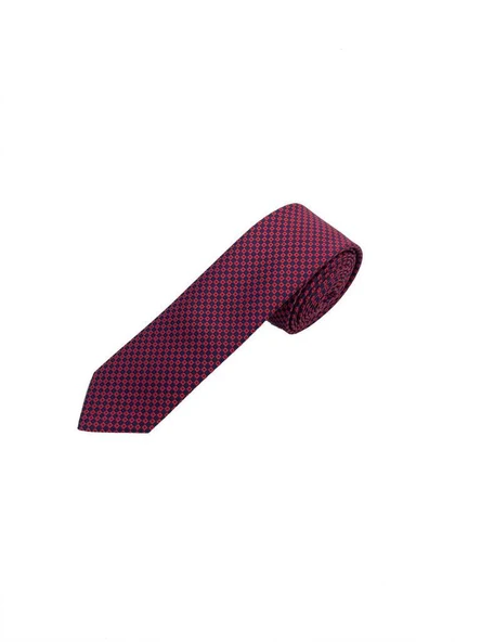 Brianze 5 Cm Lacivert Kırmızı Desenli Slim Kravat ürün görseli 1