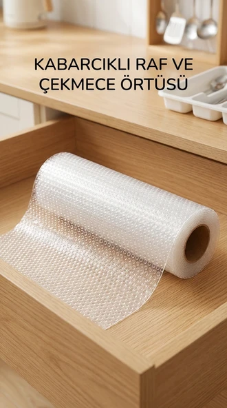 Şeffaf Kaydırmaz Dolap İçi Raflık Örtüsü 45x300 cm Koruyucu Pvc Malzeme ürün görseli 1