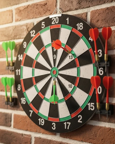 12 İnç Dart Tahtası 4 Adet Metal Uçlu Dart Oku Kolay Montajlı ürün görseli 1