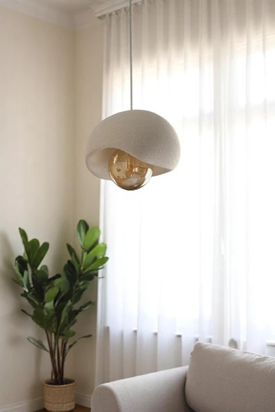NESTVİBE Beton Görünümlü Modern Şık Tarz Avize (25cm) oturma odası salon yatak odası (AMPUL DAHİL DEĞİLDİR) ürün görseli 1