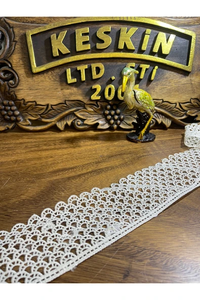 KESKİN AKSESUAR BEYAZ DELİKLİ DANTEL ŞERİT KENAR SÜSÜ 1 METRE GÖNDERİM ürün görseli 1