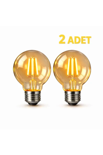 NESTVİBE G95 LED Filament Ampul 4W E27 2700K Sıcak Sarı 400 Lümen Dimmerli Dekoratif Rustik Ampül ürün görseli 1