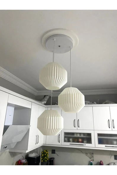 NESTVİBE Origami Modern Bohem 3lü Sarkıt Avize Oturma Odası,Salon,Çocuk Odası,Ofis Şık Ve Rustik Aydınlatma ürün görseli 1