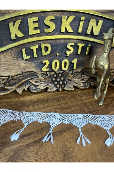 KESKİN AKSESUAR PÜSKÜLLÜ DANTEL ŞERİT KENAR SÜSÜ 1METRE GÖNDERİLİCEKTİR ürün görseli 1