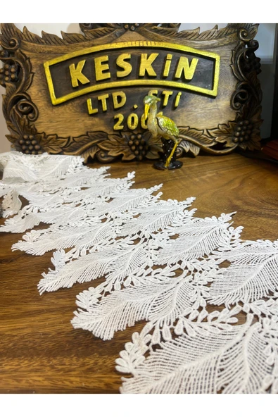 KESKİN AKSESUAR YAPRAK DESENLİ GÜPÜR DANTEL ŞERİT 1 METRE GÖNDERİM ürün görseli 1