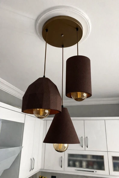 NESTVİBE Stone 3’lü Beton Dokulu Sarkıt Avize Bohem & Pinterest Tarzı Modern Oturma Odası Aydınlatma Nestvibe ürün görseli 1