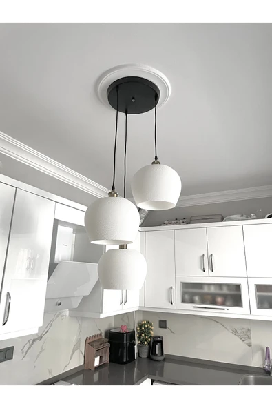 NESTVİBE Modern Tarzda Sarkıt Salon Mutfak Yatak Odası Için 3'lü Bohem Avize (RUSTİK AMPUL HEDİYELİ) Nestvibe ürün görseli 1