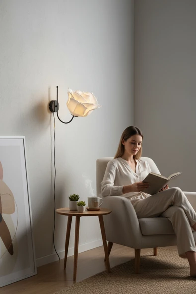 NESTVİBE Aplik Gül Formlu LED Duvar Lambası – Modern Dekoratif Aydınlatma ürün görseli 1