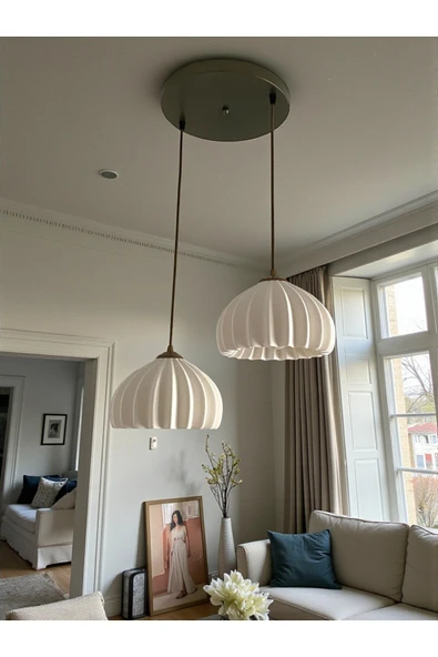 NESTVİBE Solis 2’li Sarkıt Avize | Modern Tasarım İç Mekan Avizesi Pinterest ve Bohem Tarz Nestvibe ürün görseli 1