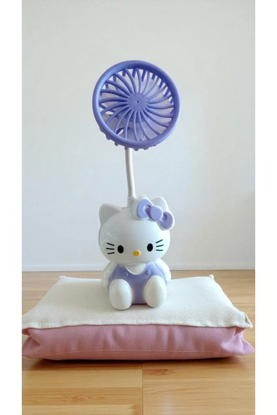 FAMEMUS ACCESSORY Hello Kity Masa Üzeri Fan USBLİ Kablosusuz Çalışma 20 cm ürün görseli 1