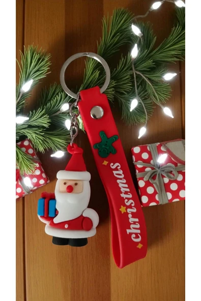 FAMEMUS ACCESSORY Yılbaşına Özel Hediyelik Silikonlu Anahtarlık Noel Baba ürün görseli 1