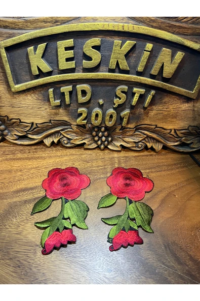 KESKİN AKSESUAR KIRMIZI BÜYÜK GÜL YAPIŞTIRMA APLİKE ürün görseli 1